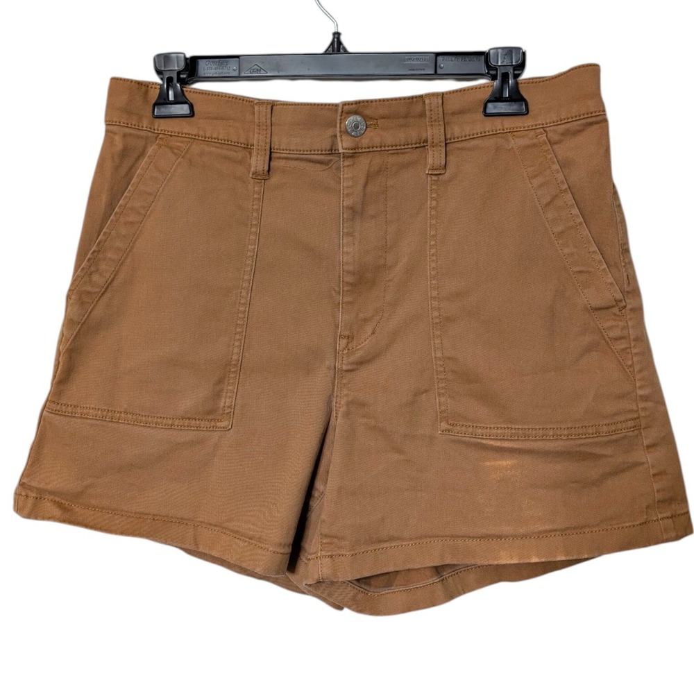 J.Crew Women Brown Warm Brandy High Rise Patch Pocket Utility Chino Shorts 28
